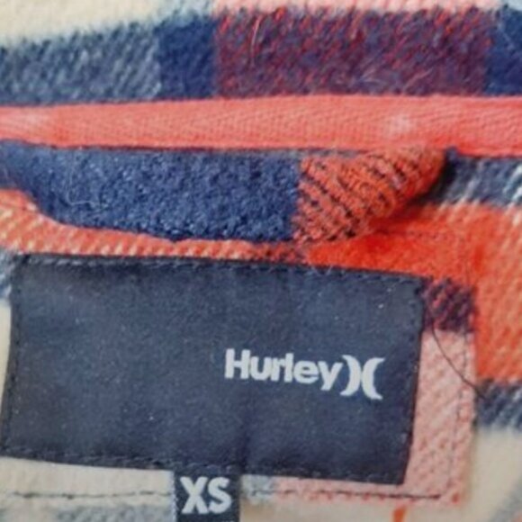 HURLEY / Quiet Rebel Moto Plaid Blanket Fleece Biker Full Zip Jacket Sz XS - Picture 15 of 16